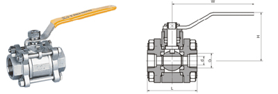 三片式內(nèi)螺紋球閥 Q11F 型 PN16~PN63